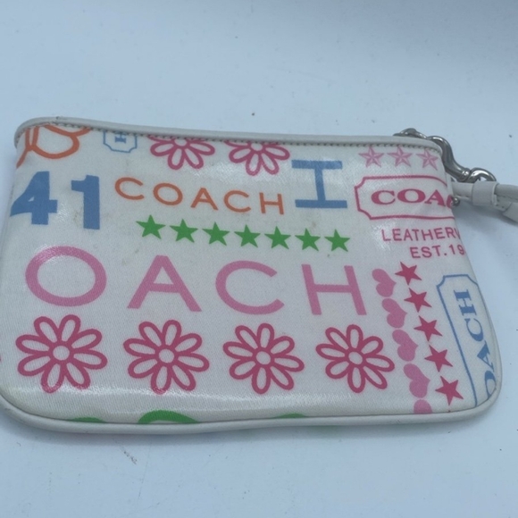 Coach Poppy Y2K/ Multicolor/White and Pink Floral Wristlet - Picture 4 of 5
